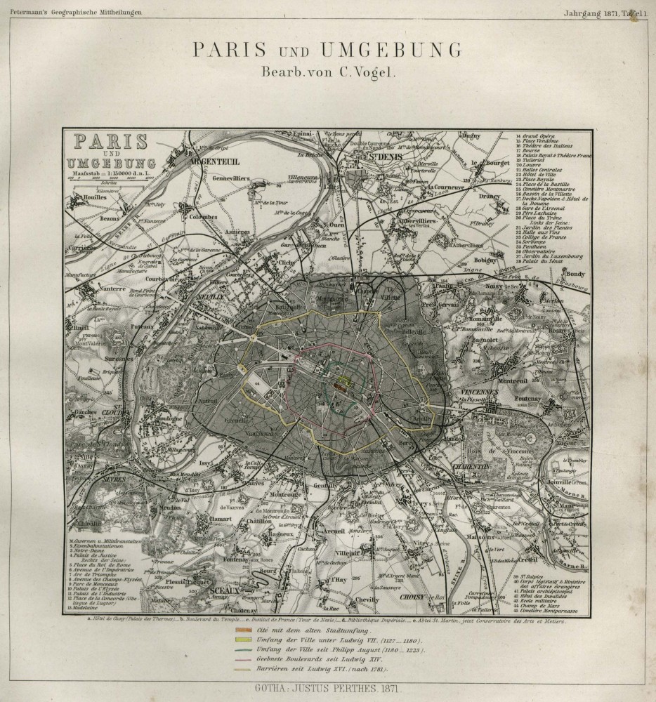 Карта Парижа